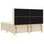 Box spring seng med hovedgærde Creme 180 x 200 cm Stof