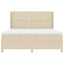 Box spring seng med hovedgærde Creme 180 x 200 cm Stof