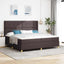 Box spring seng med hovedgærde Mørk Brun 200 x 200 cm Stof
