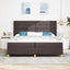 Box spring seng med hovedgærde Mørk Brun 200 x 200 cm Stof