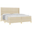 Box spring seng med hovedgærde Creme 200 x 200 cm Stof