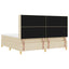 Box spring seng med hovedgærde Creme 200 x 200 cm Stof