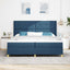 Box spring seng med hovedgærde Blå 200 x 200 cm Stof
