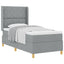 Box spring seng med hovedgærde Lysegrå 90 x 190 cm Stof