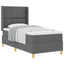 Box spring seng med hovedgærde Mørkegrå 90 x 190 cm Stof