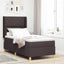 Box spring seng med hovedgærde Mørk Brun 90 x 190 cm Stof