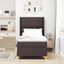 Box spring seng med hovedgærde Mørk Brun 90 x 190 cm Stof