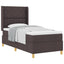 Box spring seng med hovedgærde Mørk Brun 90 x 190 cm Stof