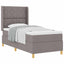 Box spring seng med hovedgærde Gråbrun 90 x 200 cm Stof