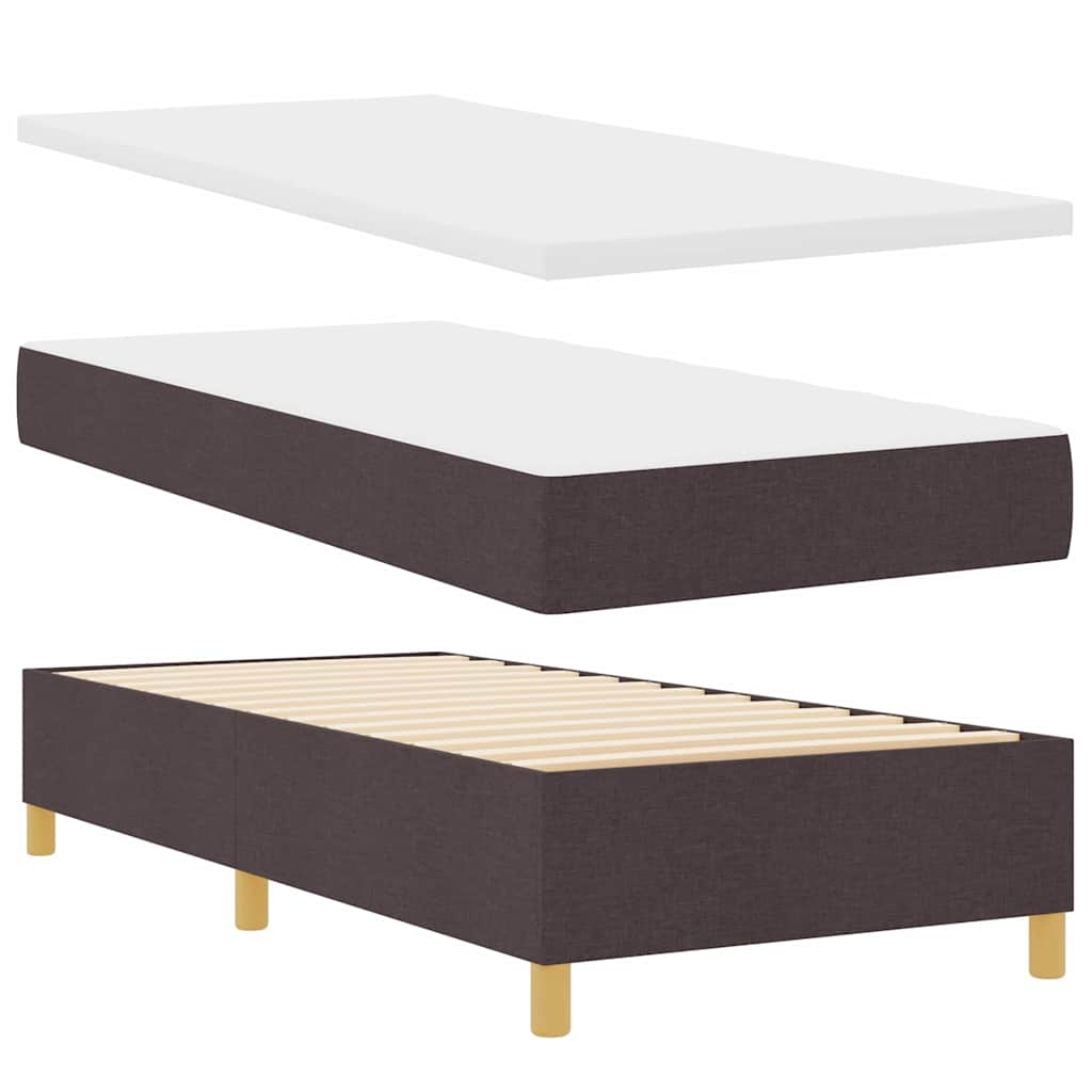 Box spring seng med hovedgærde Mørk Brun 100 x 200 cm Stof