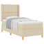 Box spring seng med hovedgærde Creme 100 x 200 cm Stof