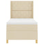 Box spring seng med hovedgærde Creme 100 x 200 cm Stof