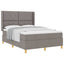 Box spring seng med hovedgærde Gråbrun 140 x 190 cm Stof