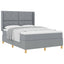 Box spring seng med hovedgærde Lysegrå 140 x 200 cm Stof