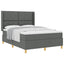 Box spring seng med hovedgærde Mørkegrå 140 x 200 cm Stof