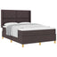 Box spring seng med hovedgærde Mørk Brun 140 x 200 cm Stof