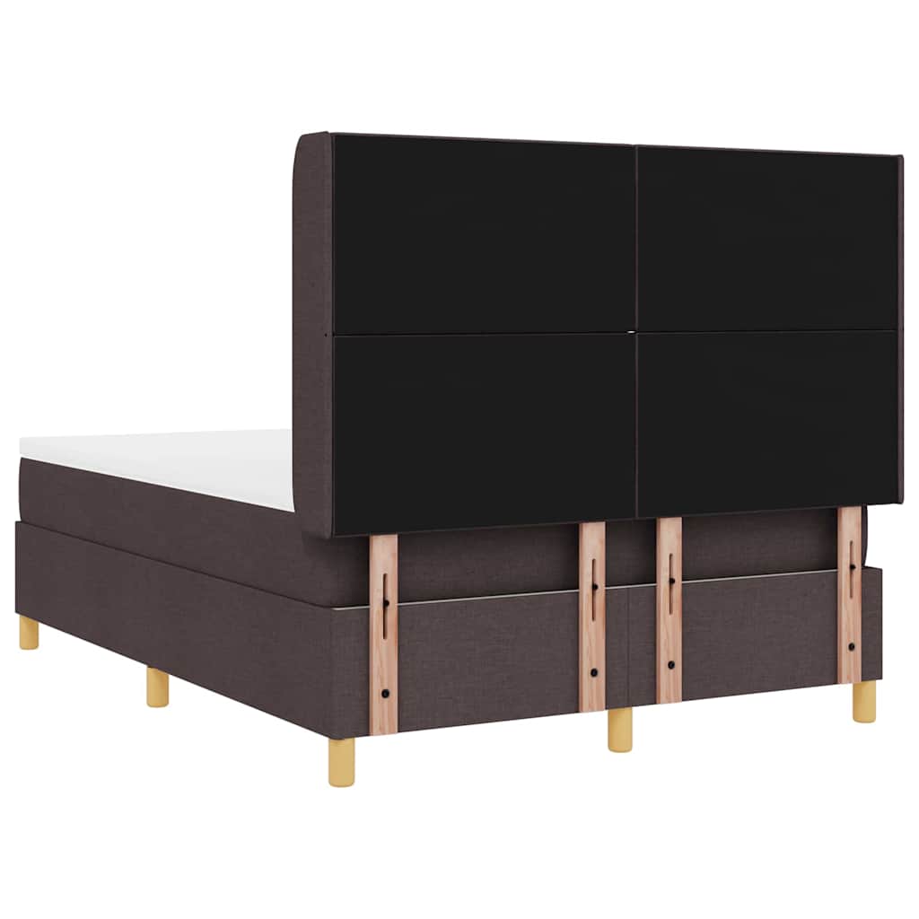Box spring seng med hovedgærde Mørk Brun 160 x 200 cm Stof