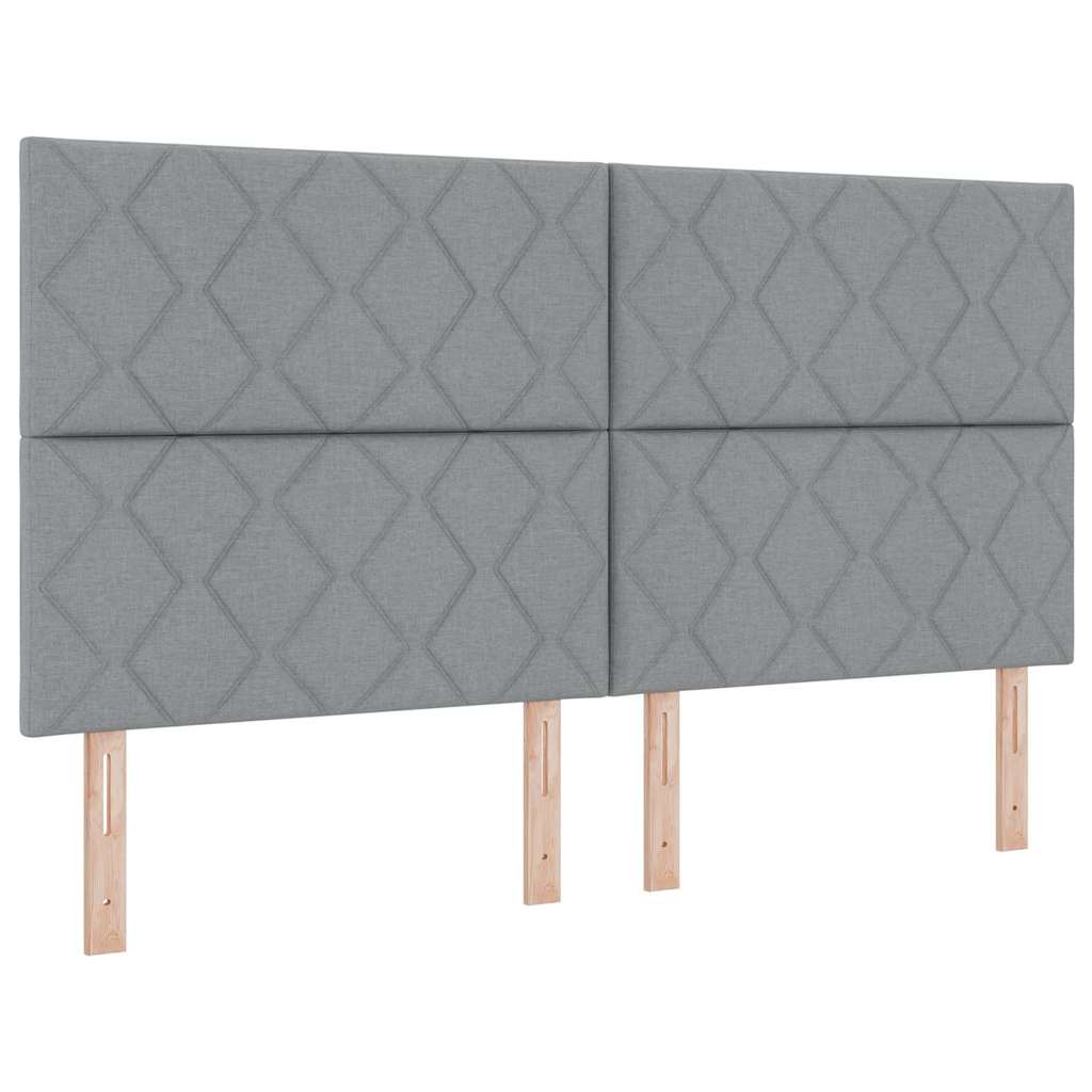 Box spring seng med hovedgærde Lysegrå 180 x 200 cm Stof