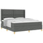 Box spring seng med hovedgærde Mørkegrå 180 x 200 cm Stof
