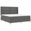 Box spring seng med hovedgærde Mørkegrå 180 x 200 cm Stof