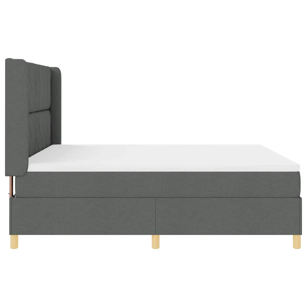 Box spring seng med hovedgærde Mørkegrå 180 x 200 cm Stof