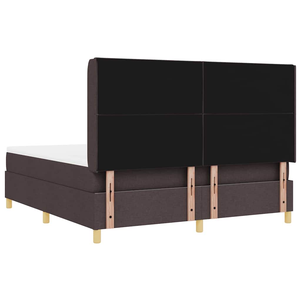 Box spring seng med hovedgærde Mørk Brun 180 x 200 cm Stof