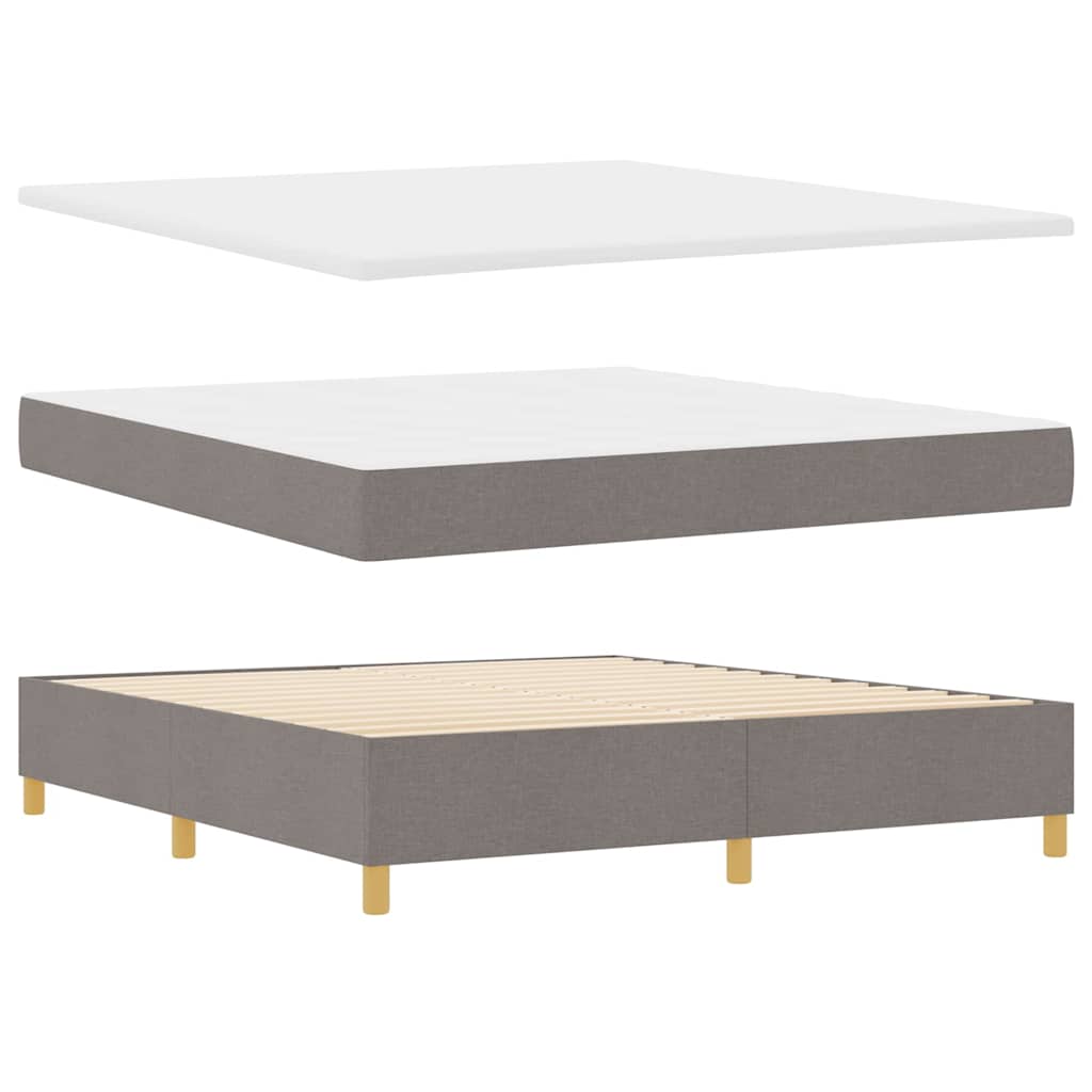 Box spring seng med hovedgærde Gråbrun 180 x 200 cm Stof