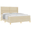 Box spring seng med hovedgærde Creme 180 x 200 cm Stof