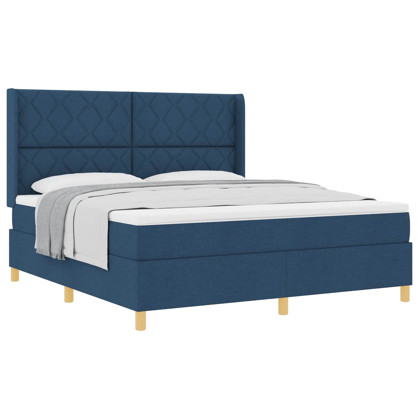 Box spring seng med hovedgærde Blå 180 x 200 cm Stof
