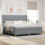 Box spring seng med hovedgærde Lysegrå 200 x 200 cm Stof
