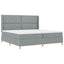 Box spring seng med hovedgærde Lysegrå 200 x 200 cm Stof