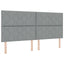 Box spring seng med hovedgærde Lysegrå 200 x 200 cm Stof