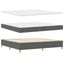 Box spring seng med hovedgærde Mørkegrå 200 x 200 cm Stof