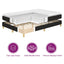 Box spring seng med hovedgærde Sort 200 x 200 cm Stof