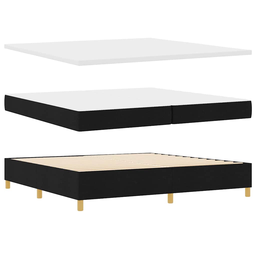 Box spring seng med hovedgærde Sort 200 x 200 cm Stof