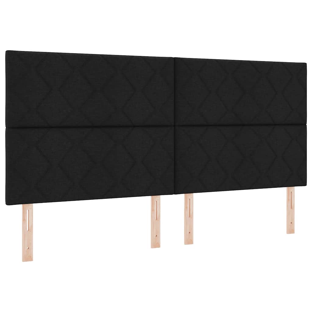 Box spring seng med hovedgærde Sort 200 x 200 cm Stof