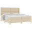 Box spring seng med hovedgærde Creme 200 x 200 cm Stof