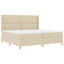 Box spring seng med hovedgærde Creme 200 x 200 cm Stof