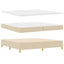 Box spring seng med hovedgærde Creme 200 x 200 cm Stof