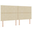 Box spring seng med hovedgærde Creme 200 x 200 cm Stof