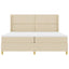 Box spring seng med hovedgærde Creme 200 x 200 cm Stof