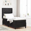 Box spring seng med madras Sort 80 x 200 cm Fløjl