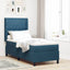 Box spring seng med madras med hovedgærde Blå 80 x 200 cm Fløjl