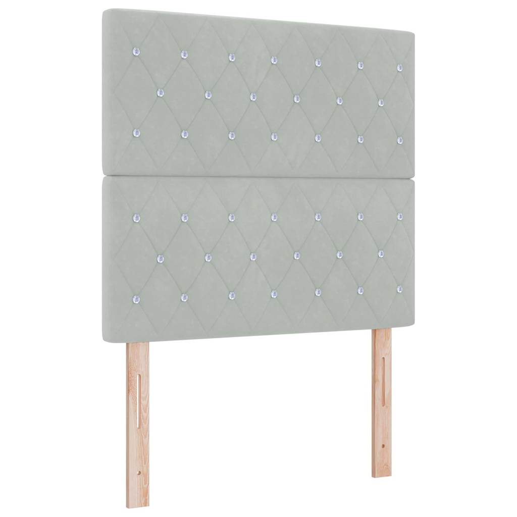 Box spring seng med madras Lysegrå 100 x 200 cm Fløjl