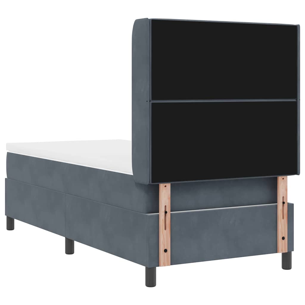 Box spring seng med madras Mørkegrå 100 x 200 cm Fløjl