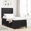 Box spring seng med madras Sort 100 x 200 cm Fløjl