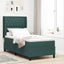 Box spring seng med madras Mørkegrøn 100 x 200 cm Fløjl