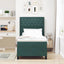 Box spring seng med madras Mørkegrøn 100 x 200 cm Fløjl