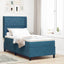 Box spring seng med madras Blå 100 x 200 cm Fløjl