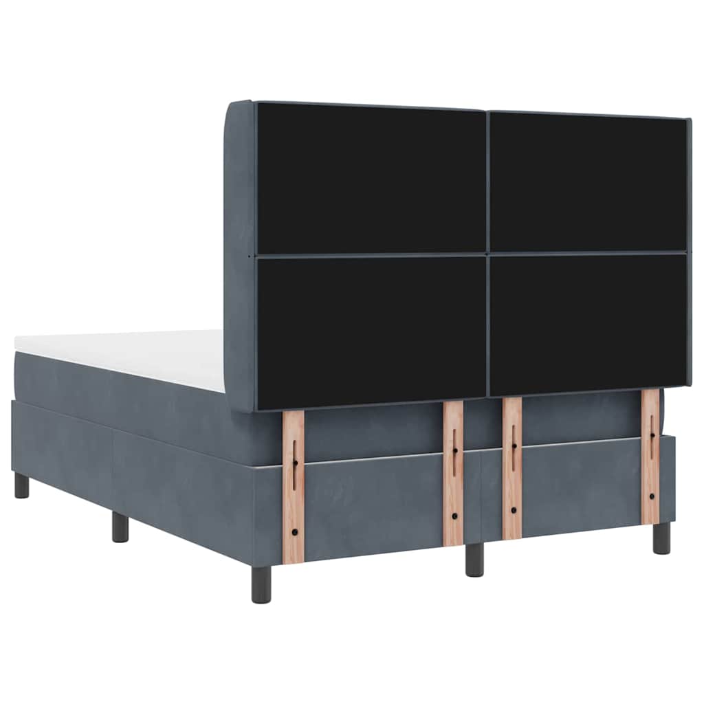 Box spring seng med madras Mørkegrå 140 x 190 cm Fløjl